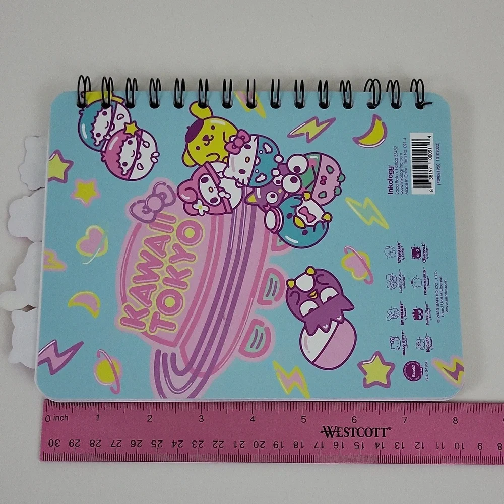 Sanrio Hello Kitty, My Melody, Tuxedo Sam, Chococat Spiral Tab Notebook